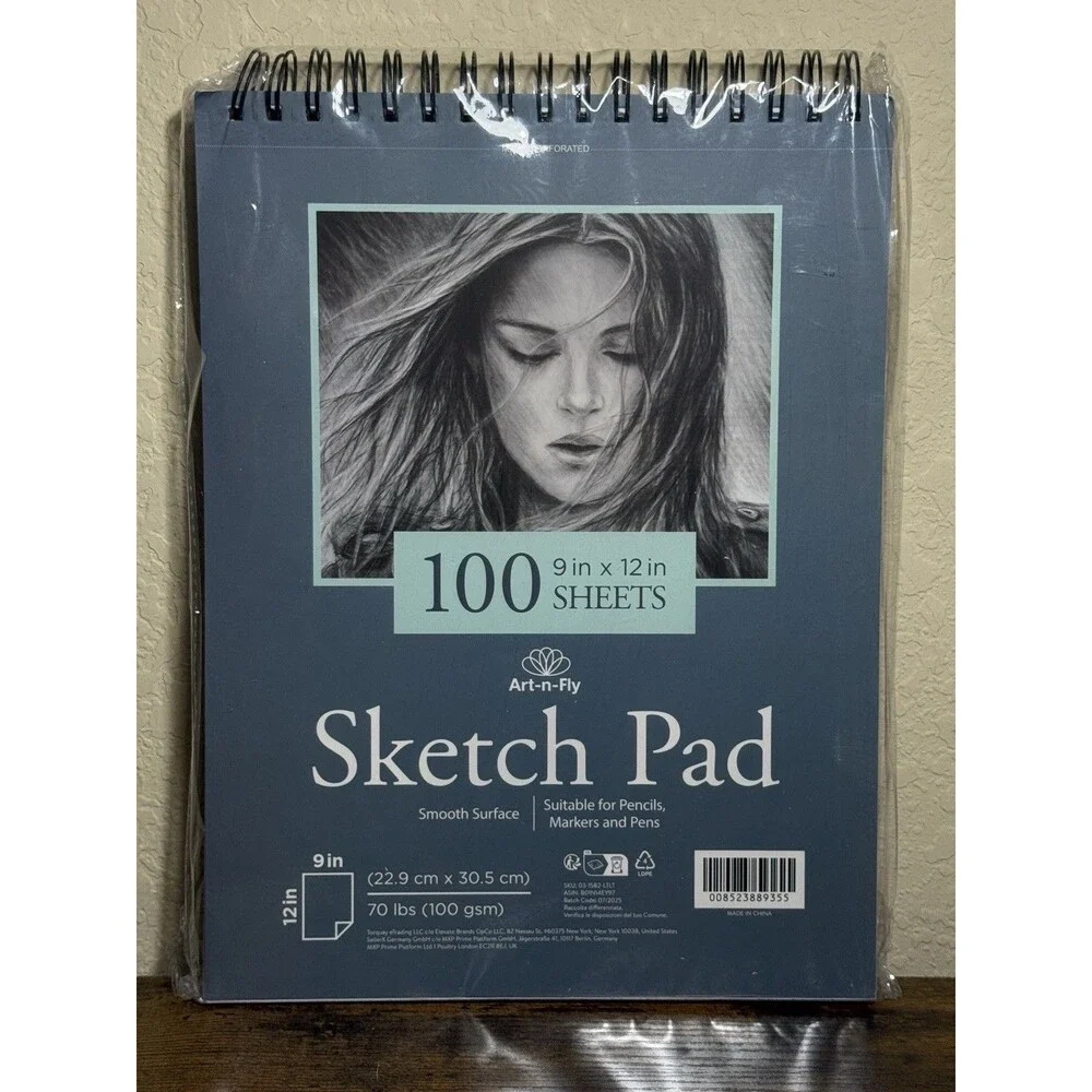 Art-n-Fly Sketch Pad 100 Sheets 9x12 Inch Acid Free Smooth 70lb NEW